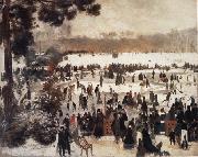 Pierre Renoir Skaters in the Bois de Boulogne oil on canvas
